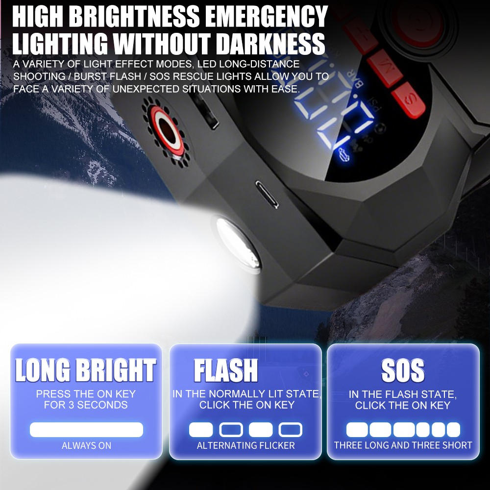 Portable Car Jump Starter with Air Compressor Inflator Air Pump Battery Charger