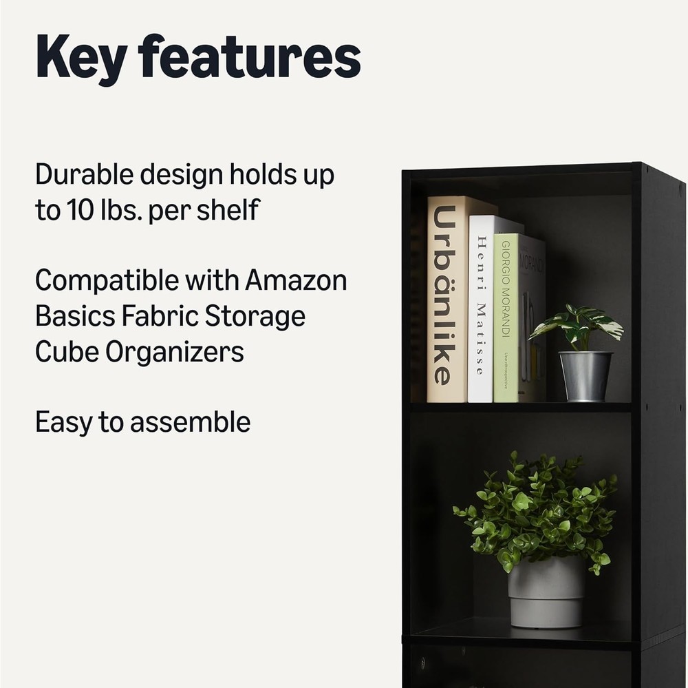 5-Cube Bookcase Compatible with Fabric Storage Cube Organizer Shelving