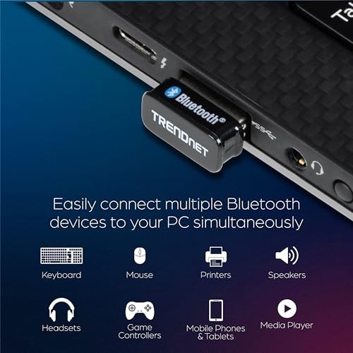 TRENDnet Micro Bluetooth 5.0 USB Adapter TBW 110UB for Windows PC 100m Range