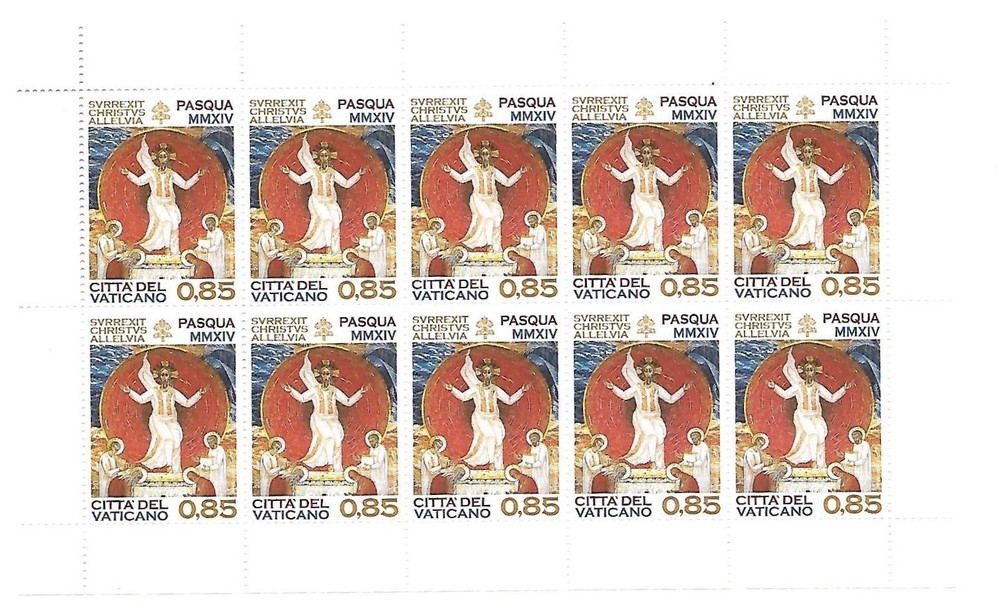 (FS543) Vatican 2014 Easter 0.85 Full Sheets MNH