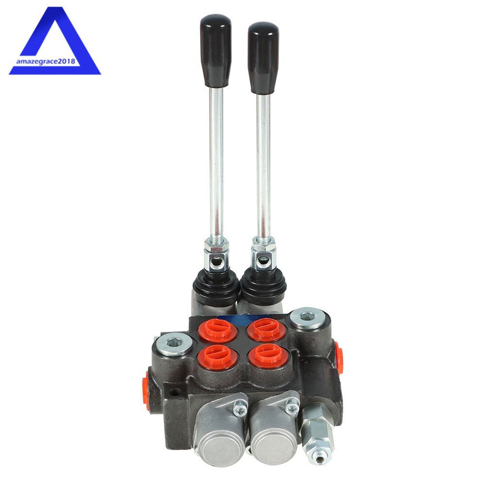 2 Spool Hydraulic Monoblock Double Acting Control Valve 11GPM SAE Ports 3625 PSI