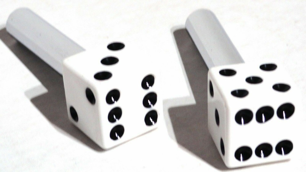 door lock knobs(2) white dice screw on for older Peterbilt Kenworth Freightliner