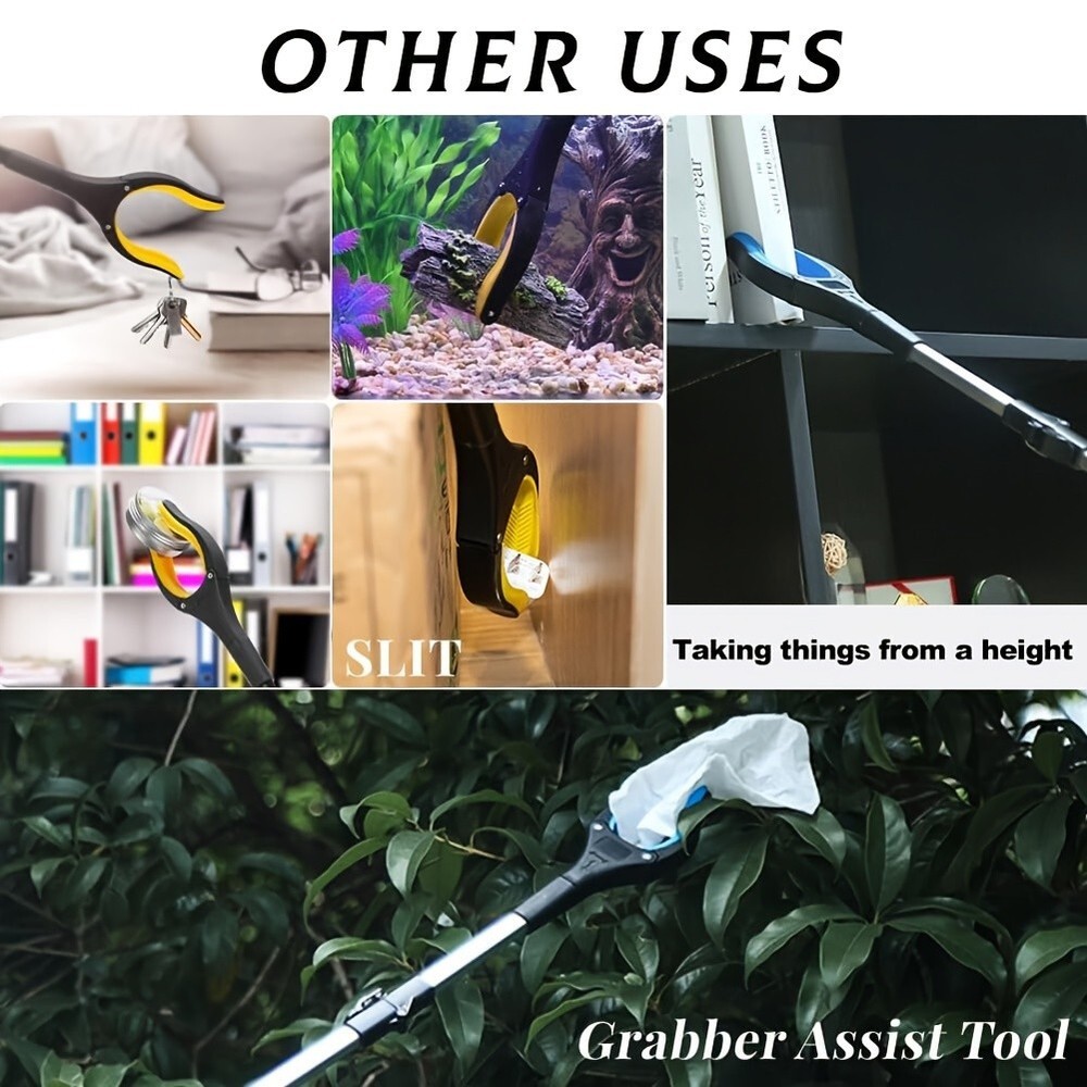 43" Extra-Long Grabber Tool with Magnet – Foldable, Multi-Angle Arm Extender