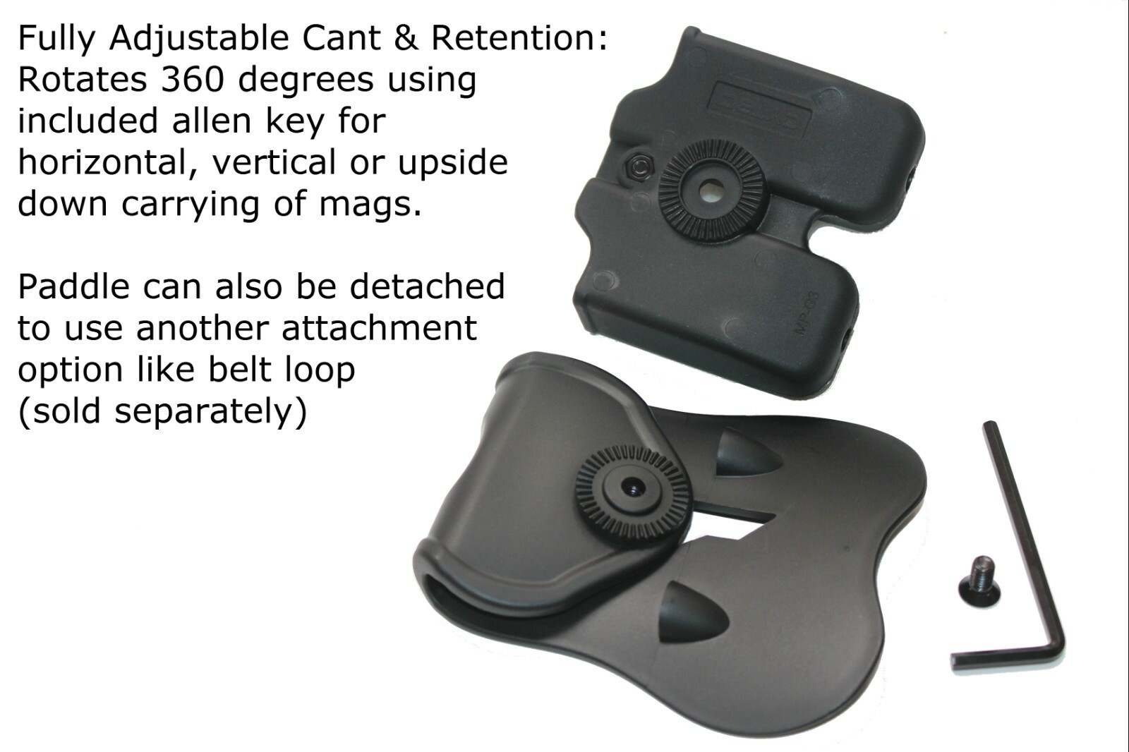 Black Double Magazine Pouch/Case/Holder for Glock 17/19/22/23/26/27 (9mm/40 Mag)