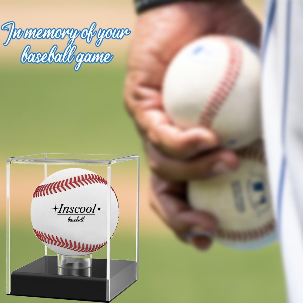 UV Protected Acrylic Baseball Display Case - 360-Degree Visibility, Rounded Base
