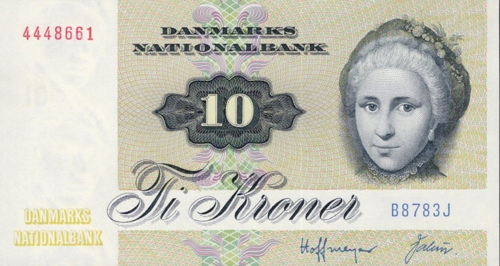 Denmark 10 Kroner 1972 P 48a UNC