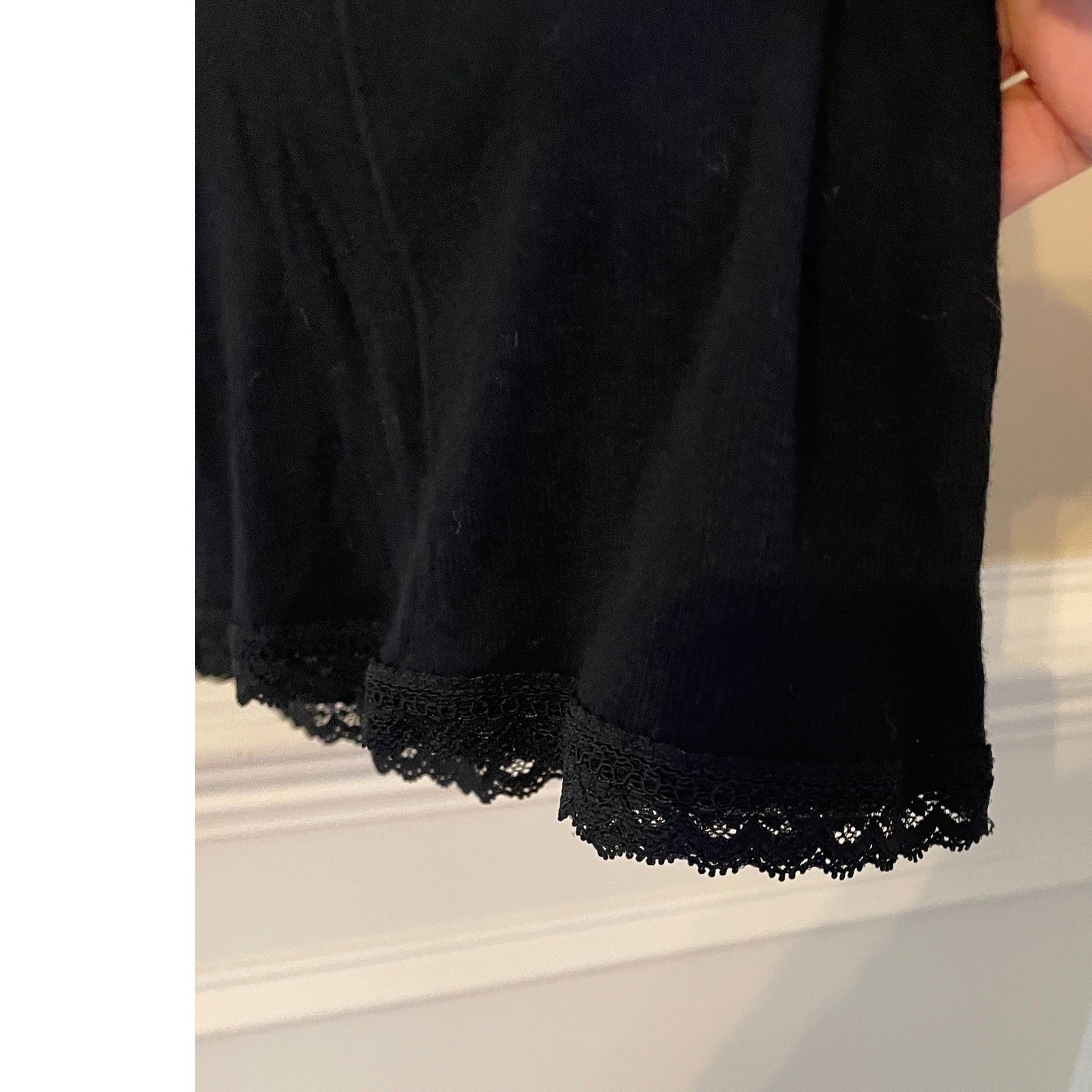 Mossimo Y2k Long Black Lace Trim Racerback Tank Top Size M Layering Indie