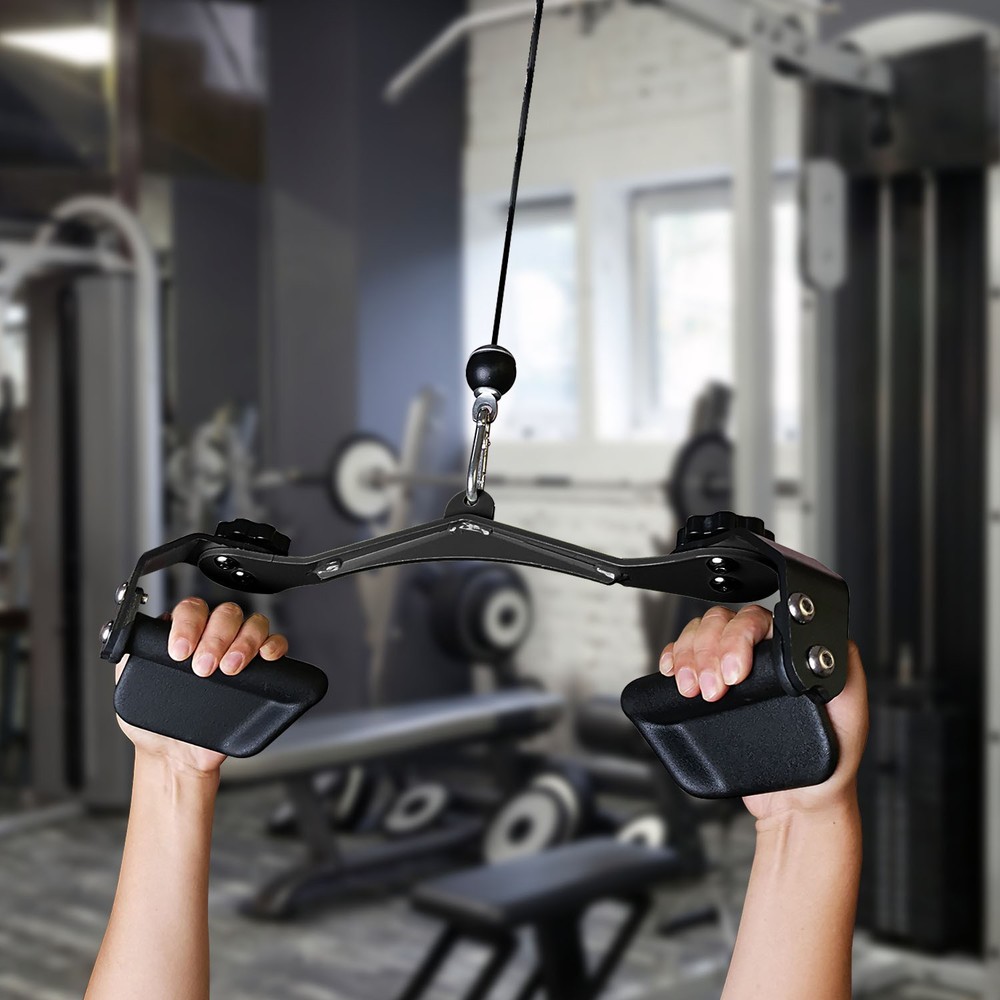 Adjustable Lat Pull Down Bar Cable Machine Attachments for Gym T-bar Row Handle