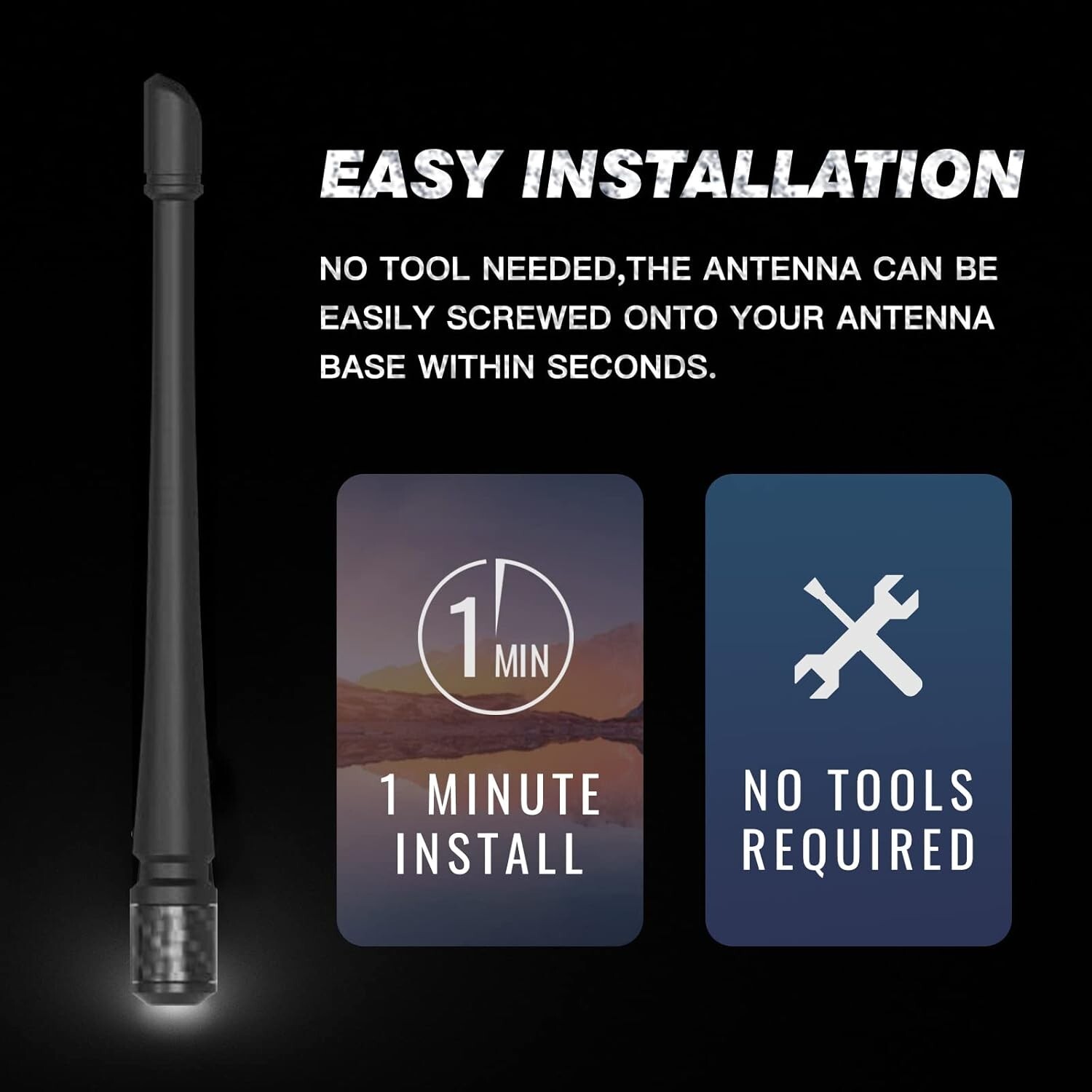 Antena Compatible Con Ford F150 2009-2025 | 7 Pulgadas Caucho Flexible Nuevo