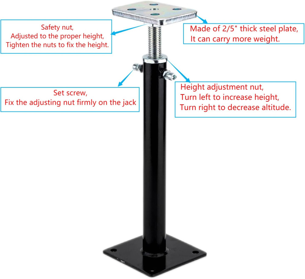 2 Pack Floor Jacks, Basement Use, Telescoping Jacks with 12"-16" Adjustment Rang