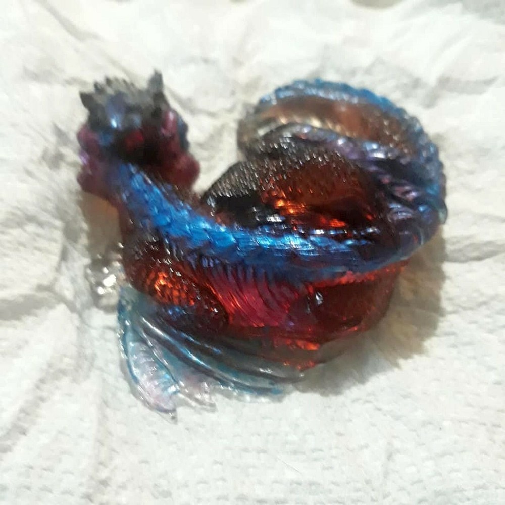 Sleeping baby dragon handmade statue