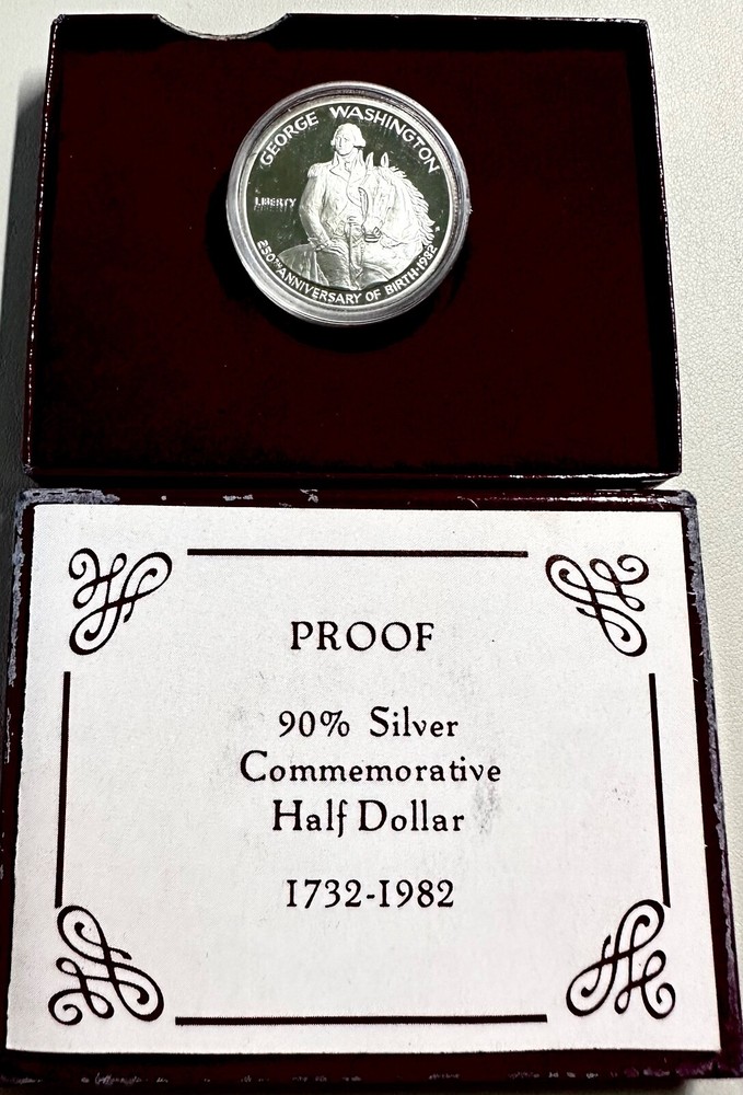 1982 S George Washington 90% Silver Half Dollar Proof w/ OGP