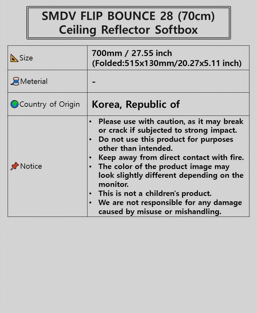 SMDV FLIP BOUNCE 28/Studio Photography Light Diffuser Ceiling Reflector Soft-box