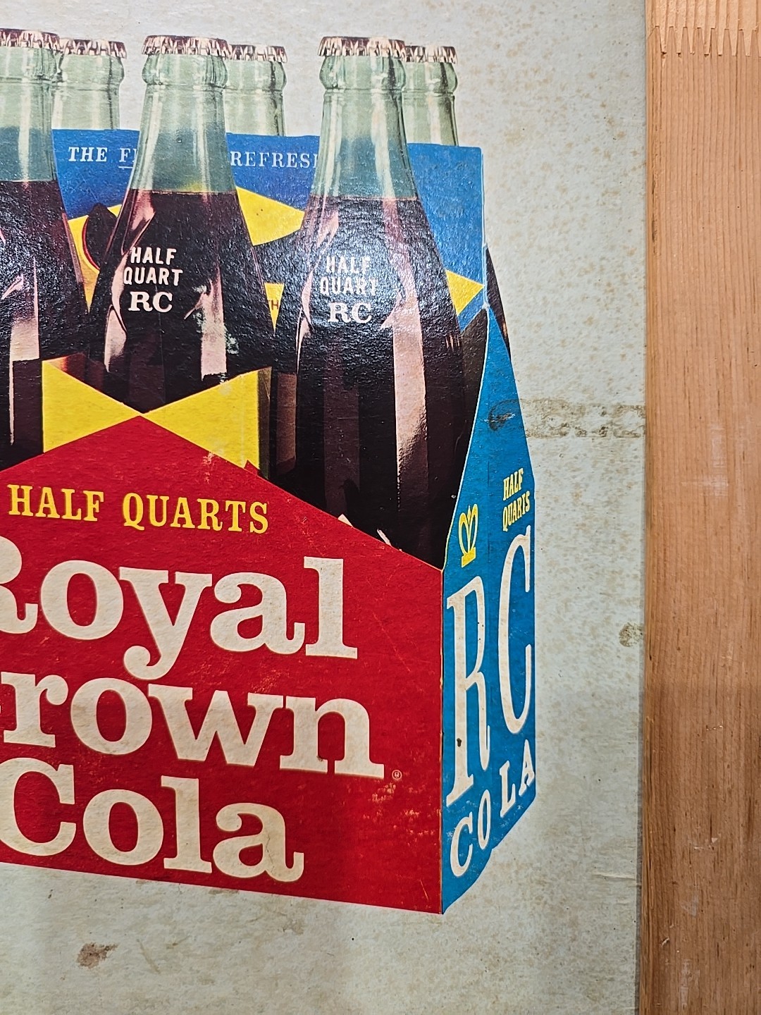 1960s Royal Crown Cola Cardboard Advertising Sign You'll Flip At The ZZZip In RC