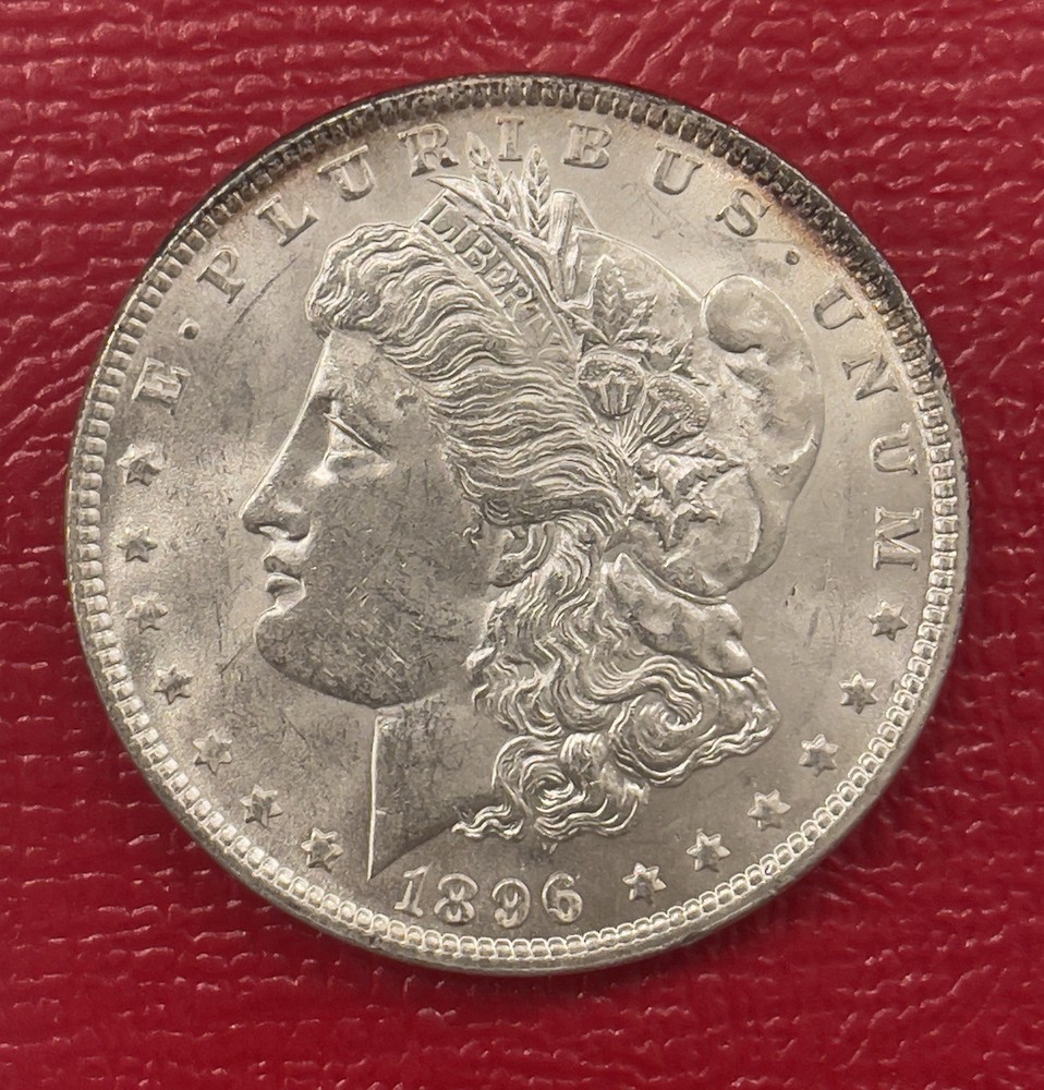 1896 P Morgan Silver Dollar, Choice to Gem Uncirculated.