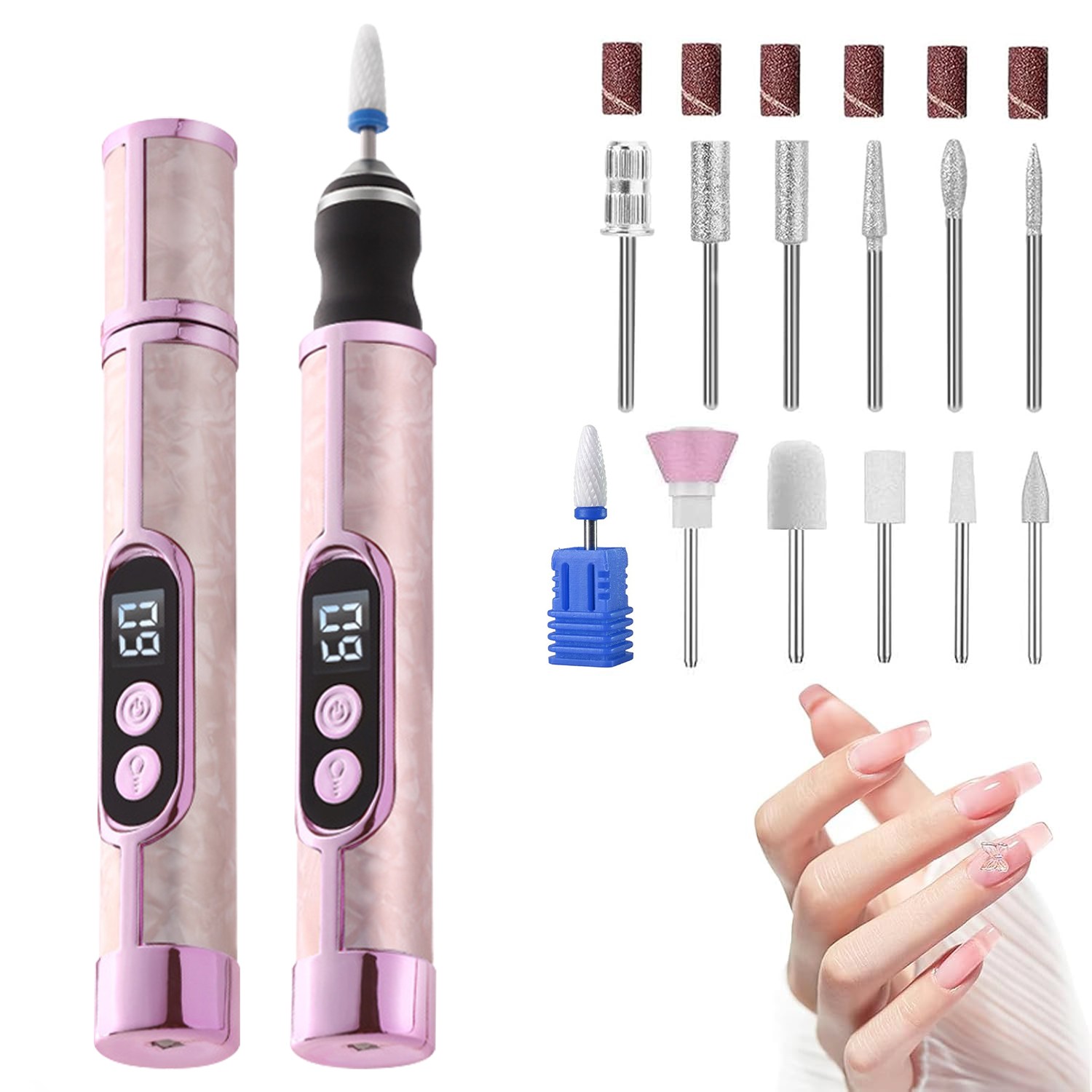 Electric Toe Nail Grinder Drill For Thick Toenails Set Manicure Pedicure Tools