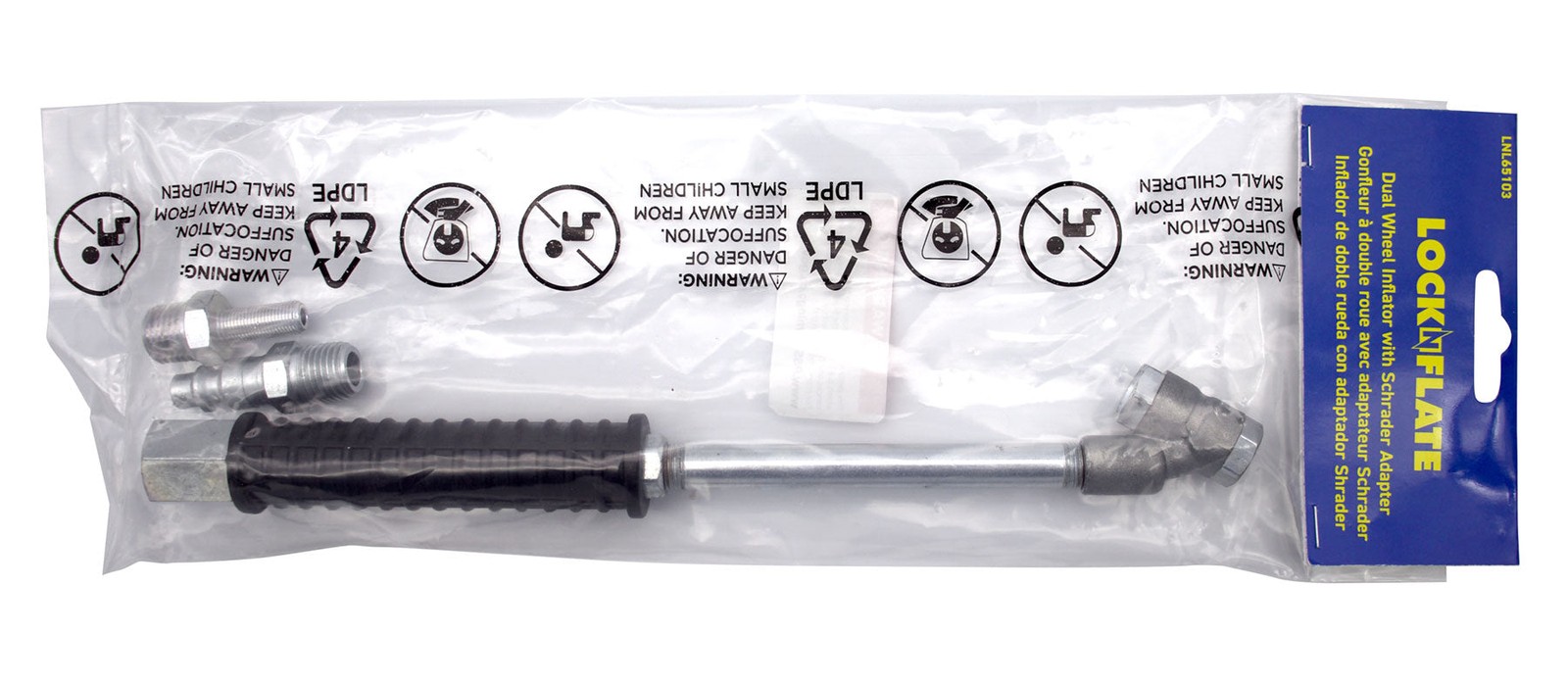 LockNFlate Angled Dual Wheel Air Chuck - 9.5 in.