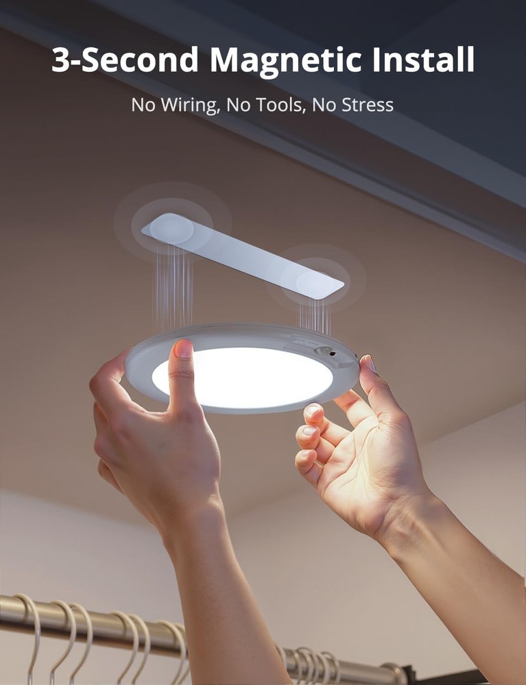 Battery Operated Shower Light Waterproof Inside, Rechargeable Motion Sensor s...