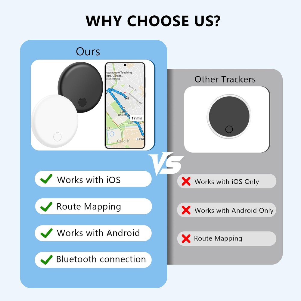 Air Tracker Tags with Location History, Smart Bluetooth Tracker Tag for Andro...