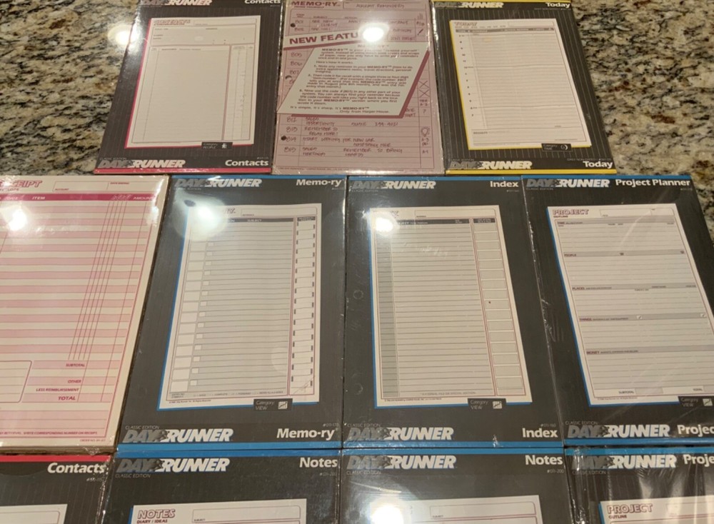 11 Day Runner 3 Ring Refill Lot Planner Memory Index Notes Contacts Receipt Plus