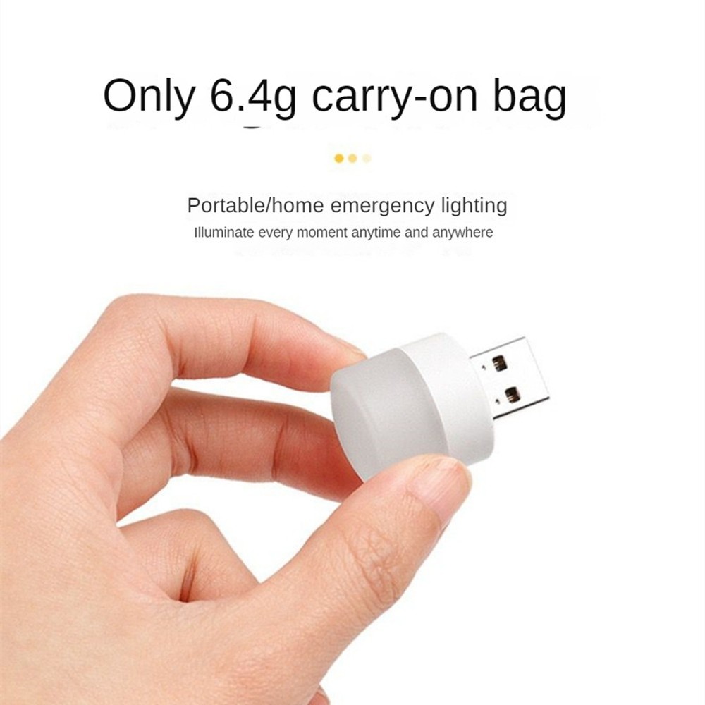 10Pcs USB Night Light USB Plug Computer Mobile LED Night Lamp, White Light T2B3