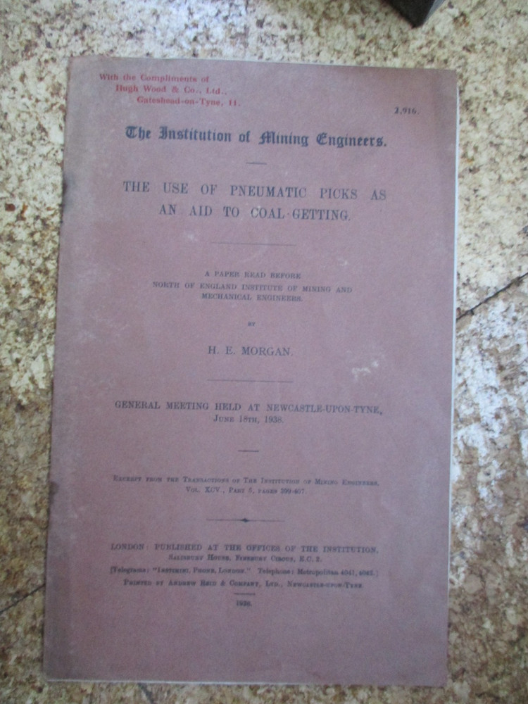 6 page IEME 1938 Booklet using pneumatic picks