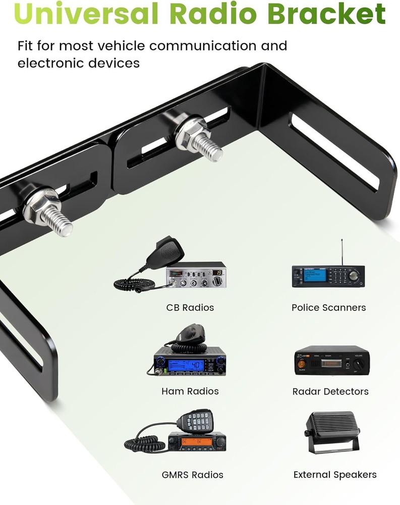 Anina CB Radio Mount Bracket with Knobs Universal Mount for CB Radios- Adajustab