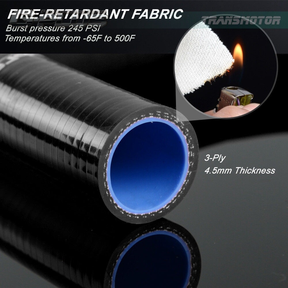 Fit For 67-72 Chevy C/K Series C10 Pickup Black Silicone Coolant Radiator Hose