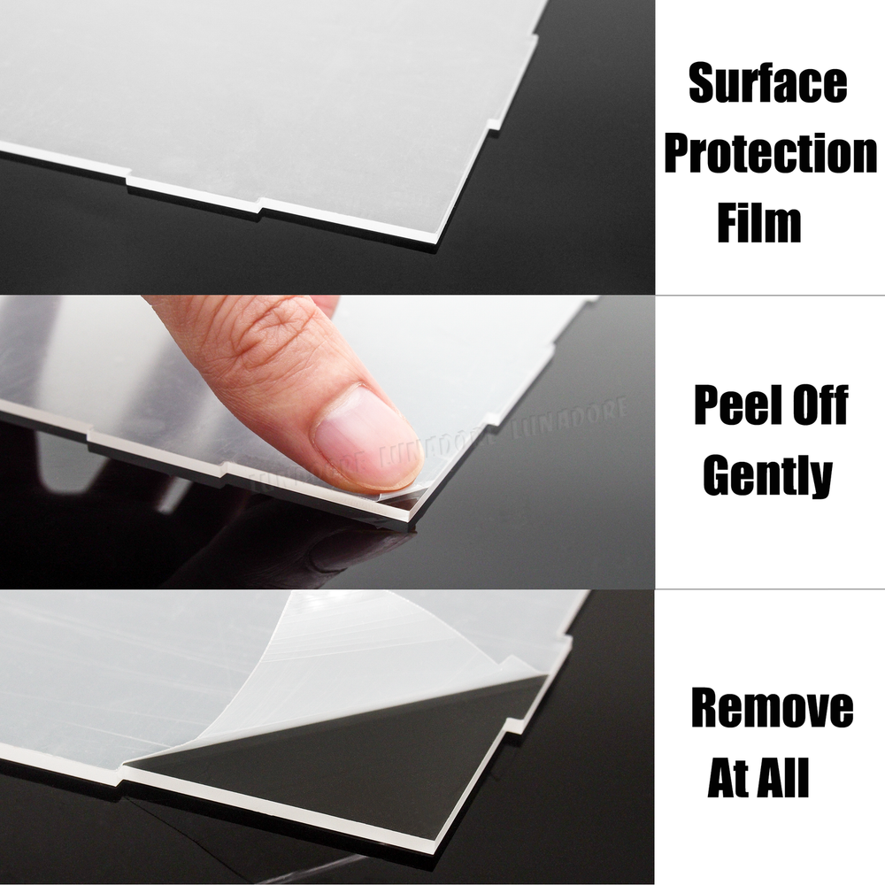 US 20.5" H Acrylic Plastic Display Box Perspex Showcase Dustproof Self-Install