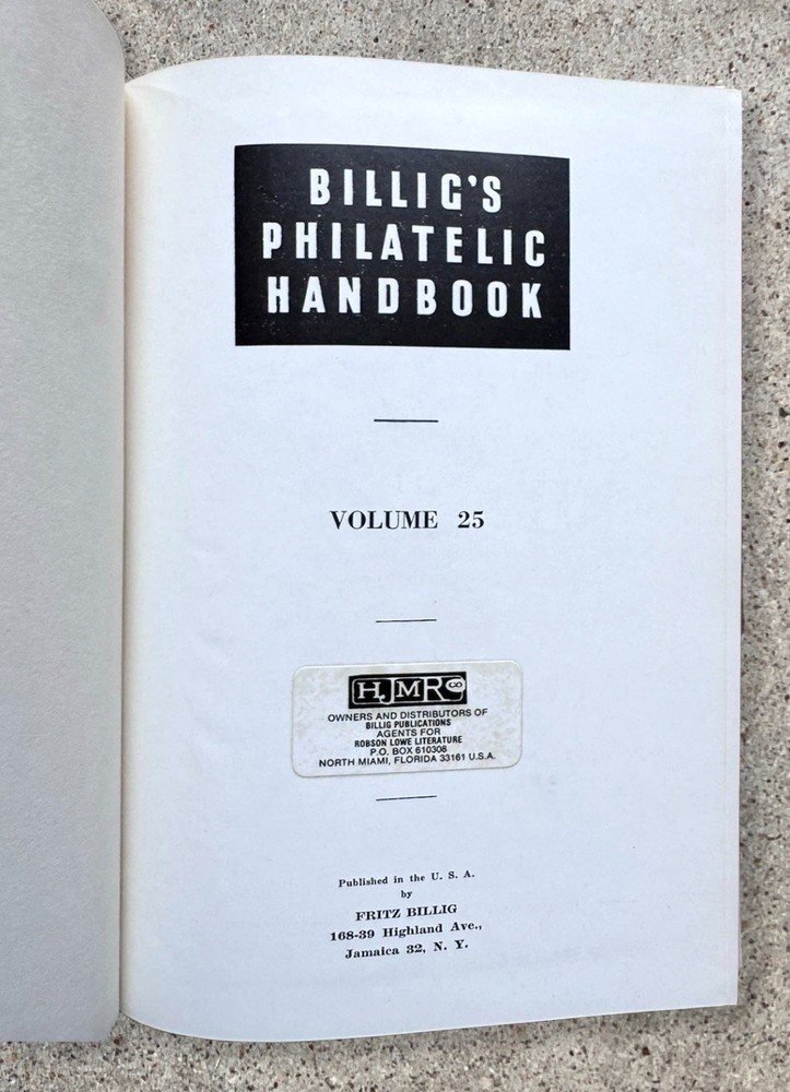 Billig’s Philatelic Handbook Vols 22, 25 & 40 Stamp Reference Books Bundle
