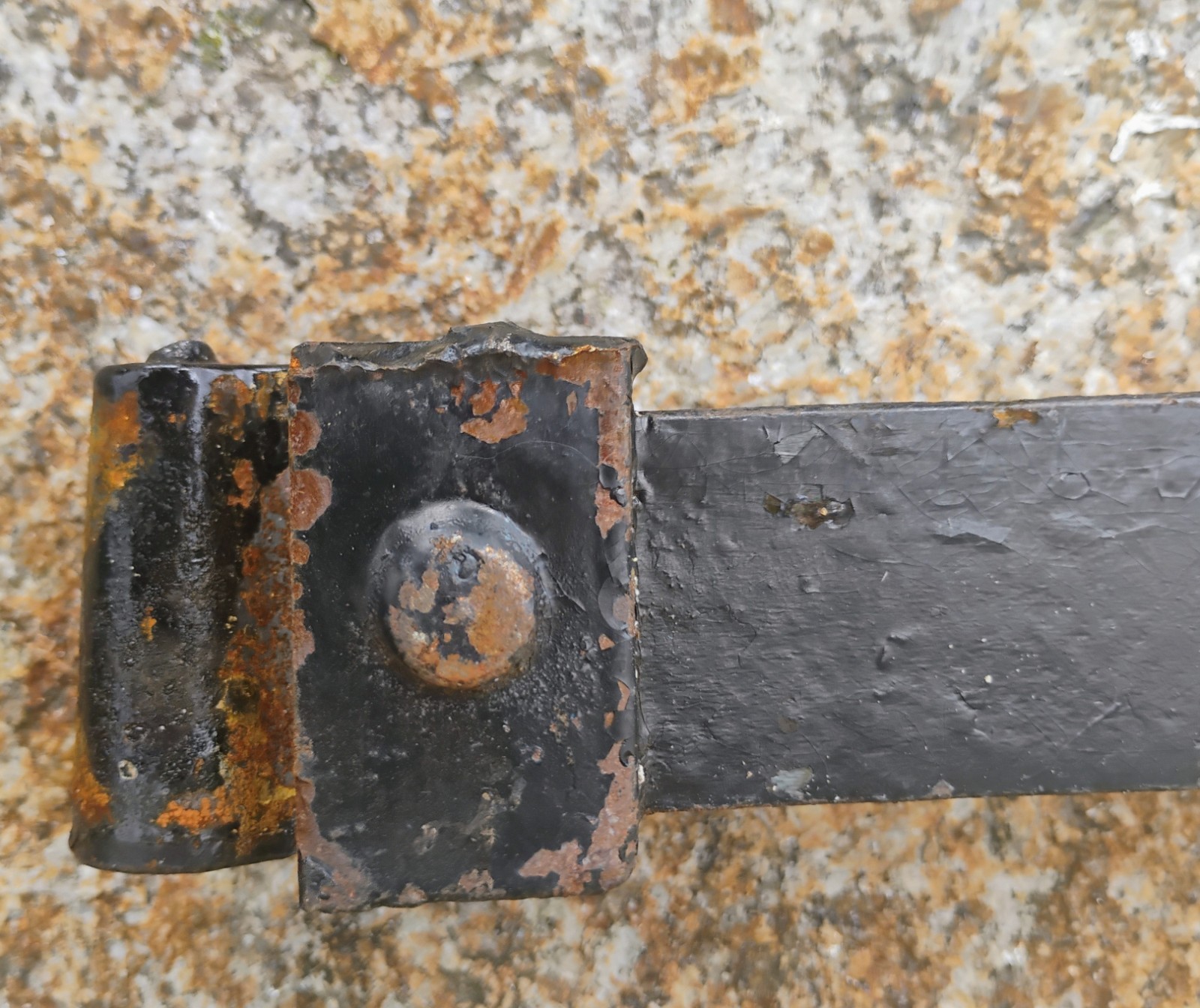 Antique pair of BED RAILS Cast Iron Tapered Pin End Rails 37"