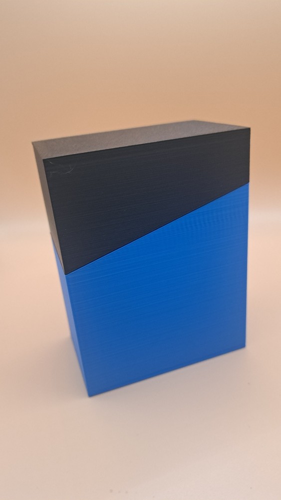 3d Printed Standard 60 Card Deck Box (Black Top Blue Bottom)