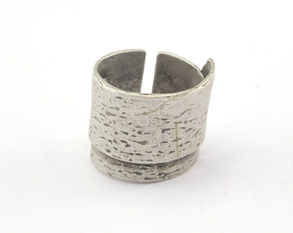 Adjustable Ring Antique Silver Plated brass (18mm 8US inner size) 3373