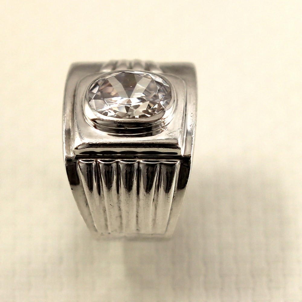 Solid Sterling Silver .925 Handmade Cubic Zirconia Solitaire Ring TPJ