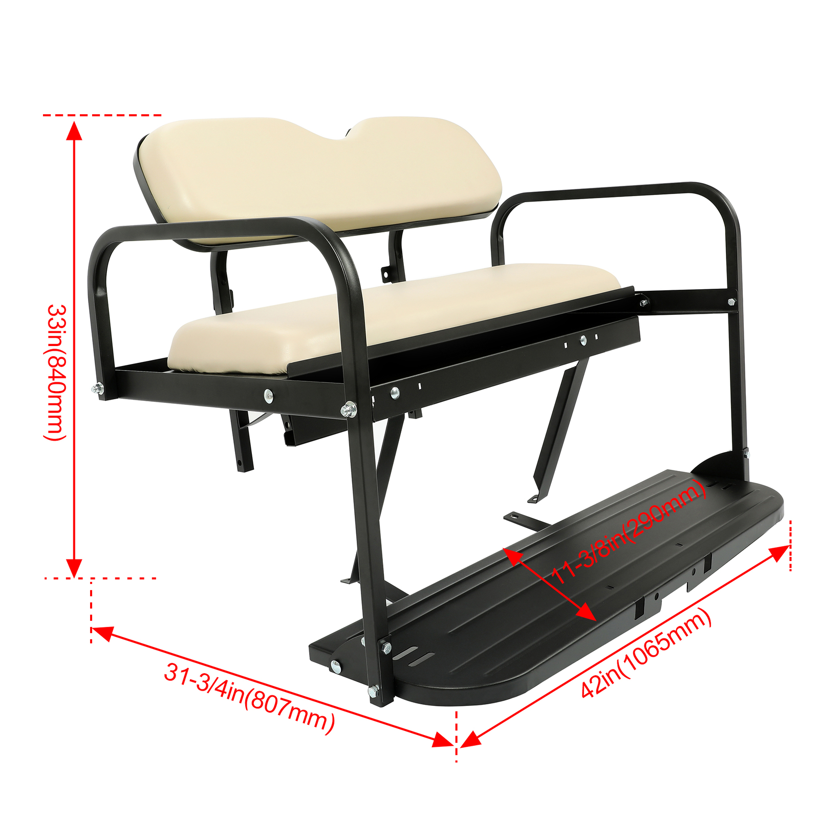 For 07-16 Yamaha Drive G29 Golf Cart Flip Folding Rear Back Seat Kit