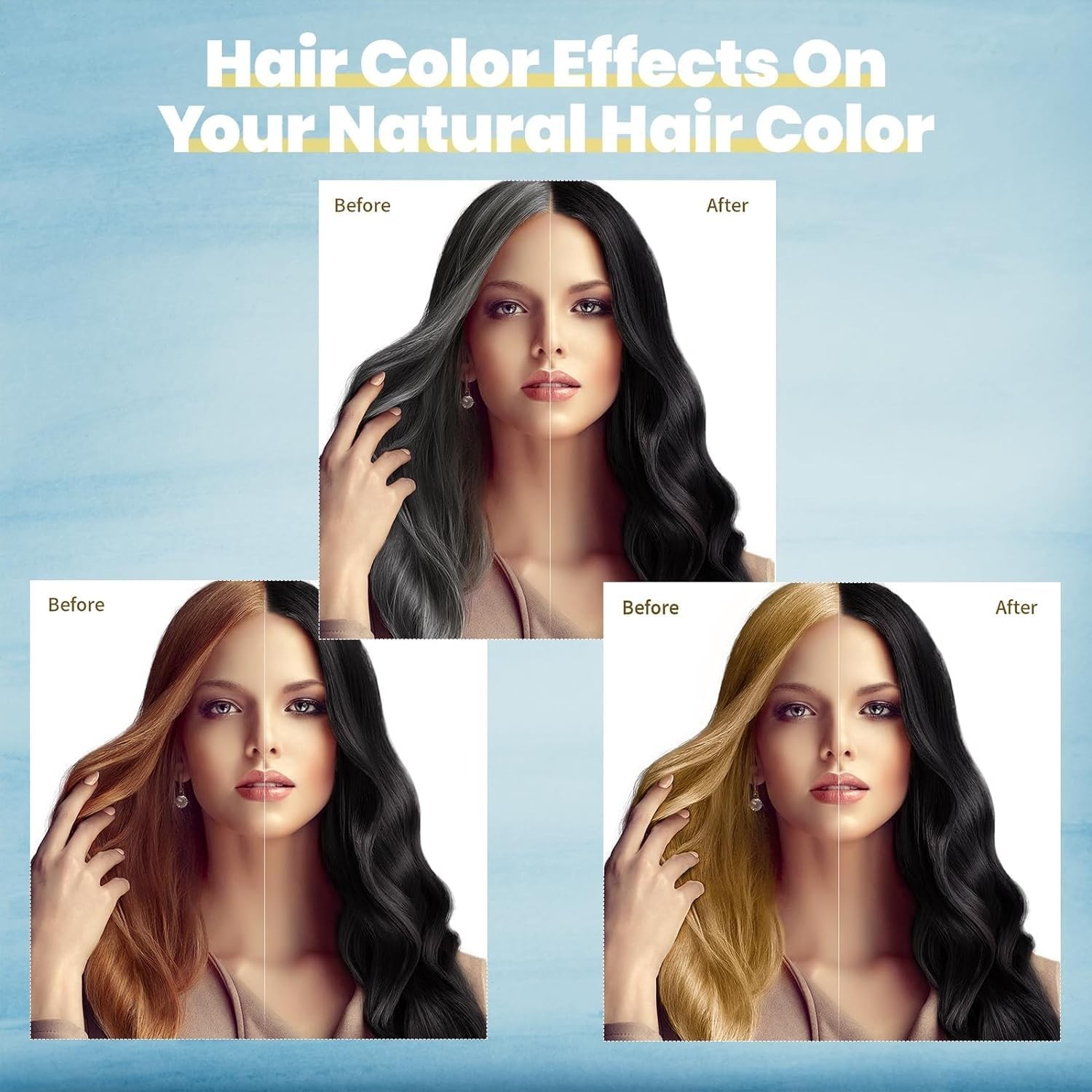 Hair Dye Shampoo 3 in 1 Hair Shampoo Instant Hair Dye Herbal Ingredients Gift US