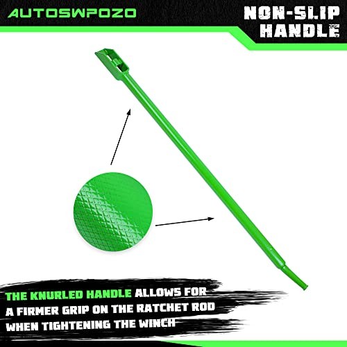 Winch Bar, Combination Winch Bars with Square Head for Flatbed Trailer Green-2P