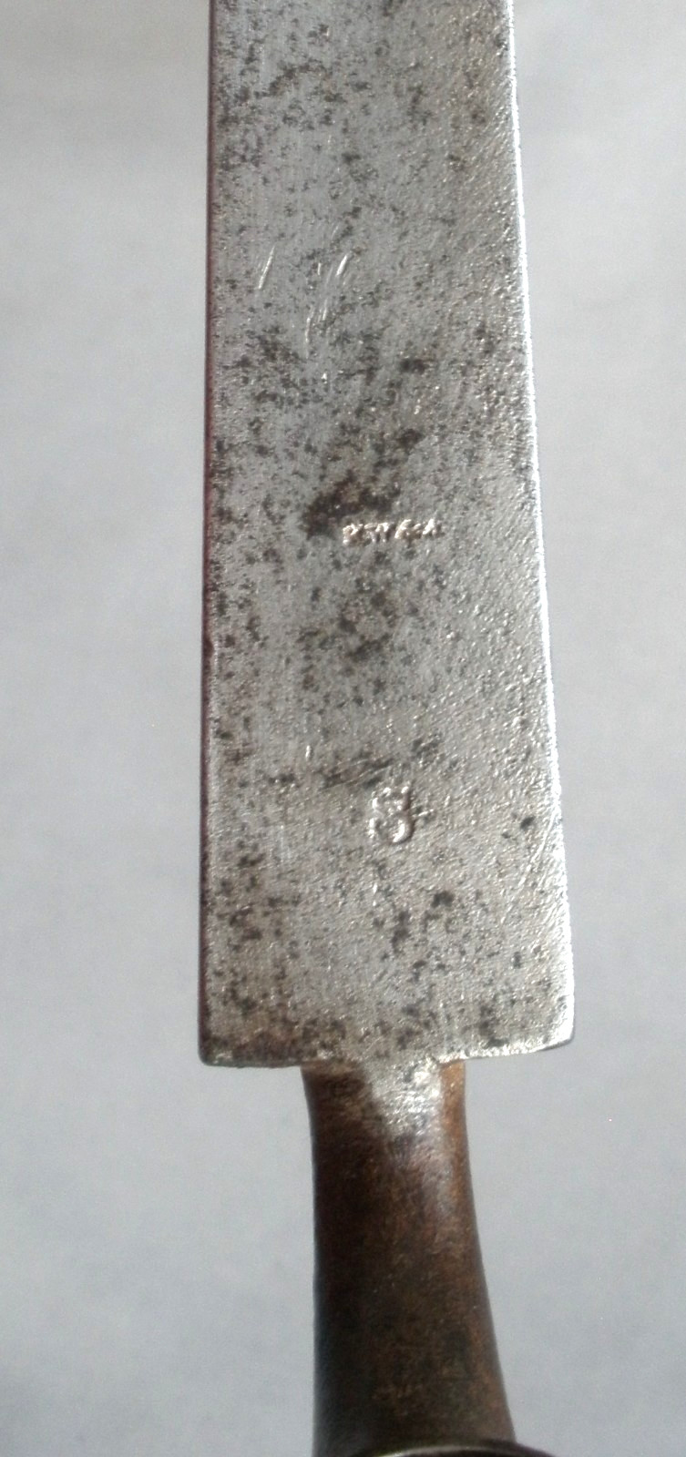 Brown Bess socket bayonet marked "KWA" (Ketland, Walker & Allport) engraved N 16