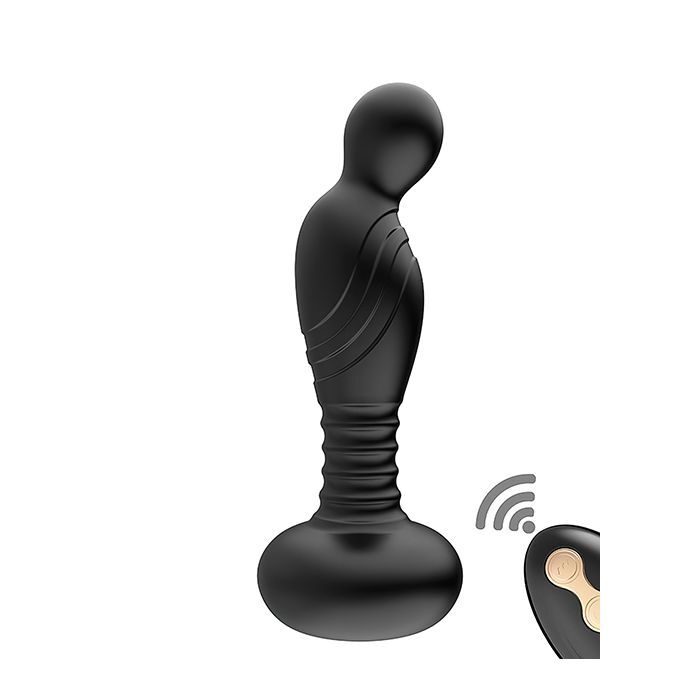 Ass-sation Remote Vibrating P Spot Plug Black