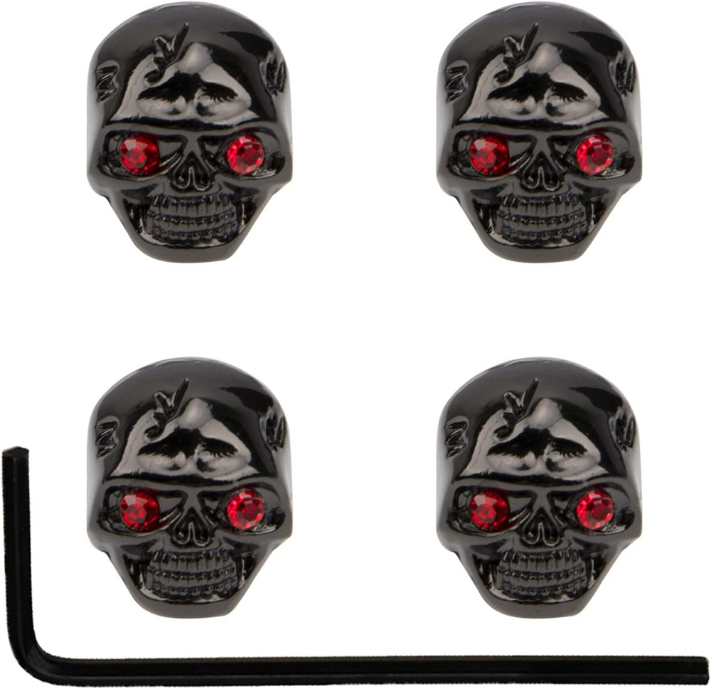4Pcs Electric Guitar Tone Knobs - Skull Head Knobs Compatible with Bass Replacem