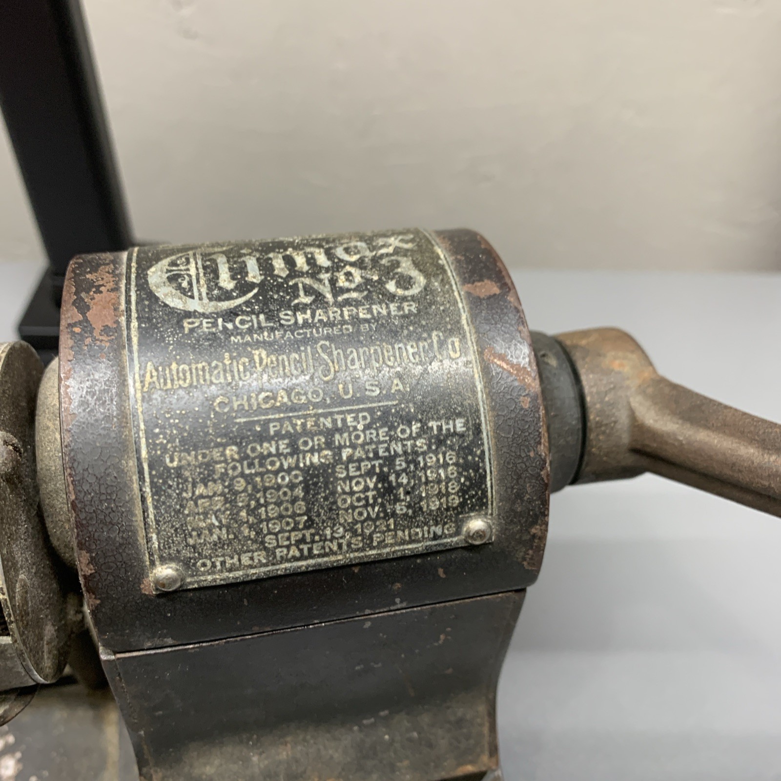 1921 Climax No.3 Auto. Pencil Sharpener Co. Chicago USA Works Great! No Catcher