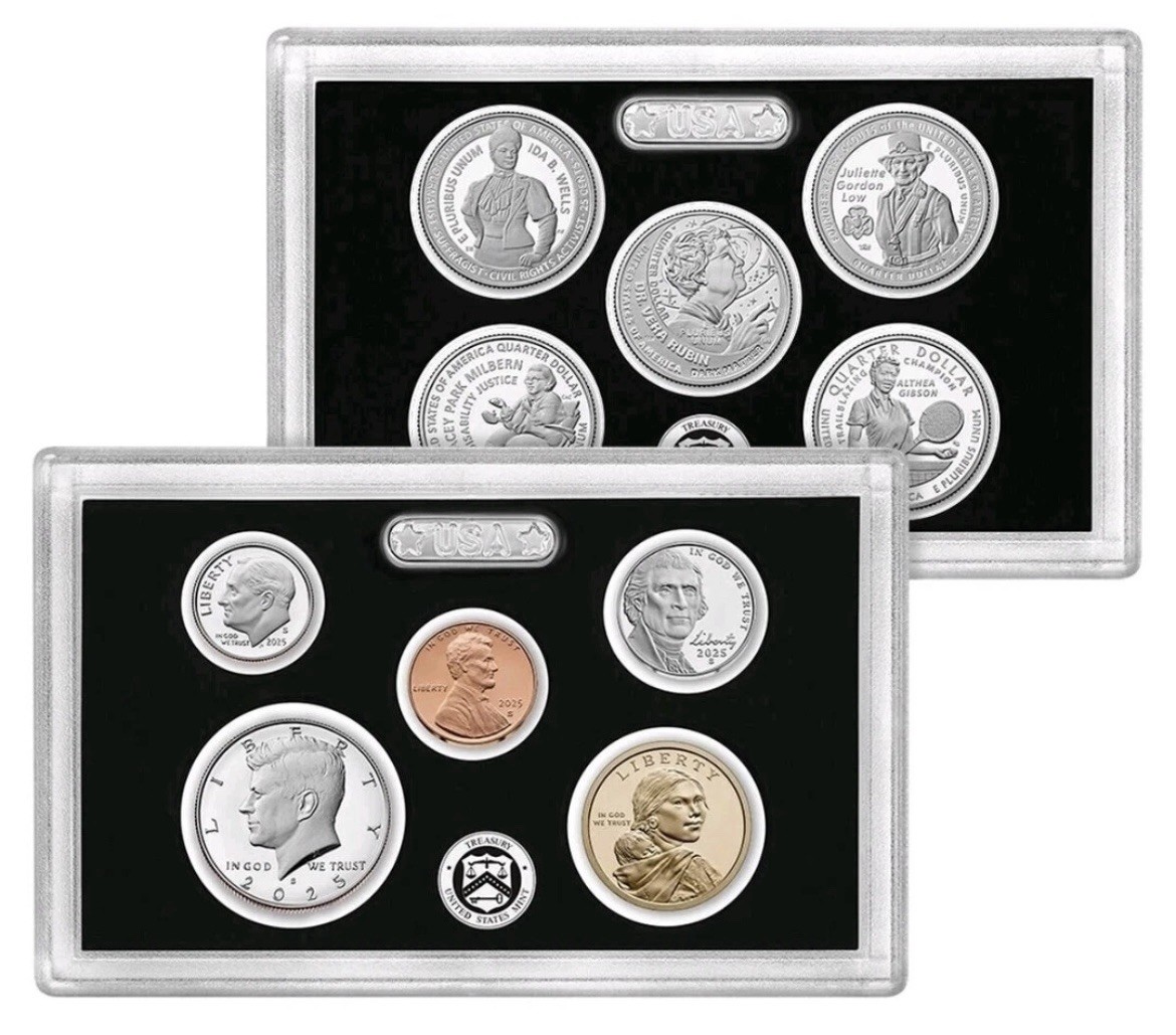 2025 US United States Mint Silver Proof 10 Coin Set 25RH S LAST PENNY + QUARTERS