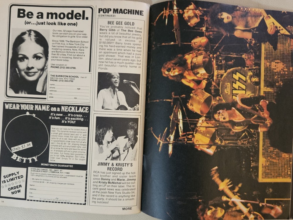 TV SUPERSTAR KISS PINUP BOOK 1978