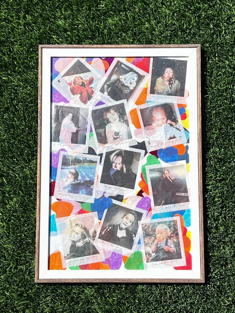 adele confetti picture set in picture frame with mixed hearts confetti