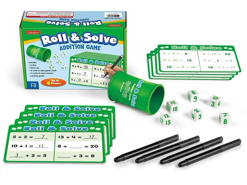 Lakeshore-Roll & Solve Addition Game EE486 Open Box!!