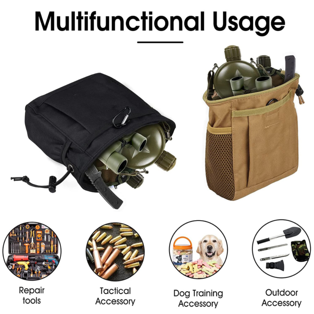 Tactical Folding Dump Pouch Utility Tool Bag Molle Drawstring Magazine Pouch