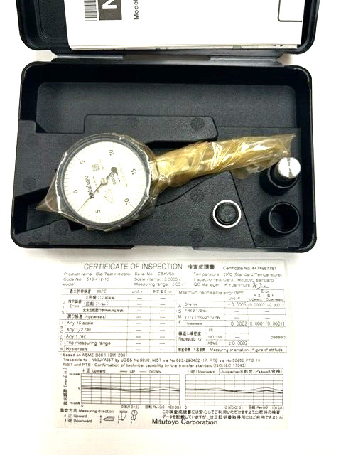 Mitutoyo 513-412-10E .030" .0005" GRAD HORIZONTAL DIAL TEST INDICATOR