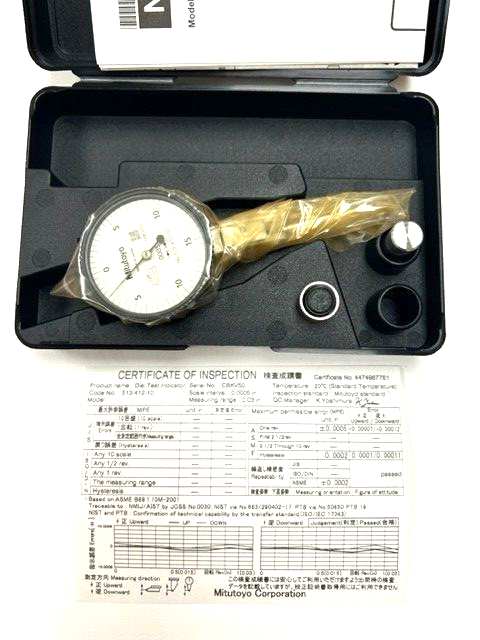 Mitutoyo 513-412-10E .030" .0005" GRAD HORIZONTAL DIAL TEST INDICATOR