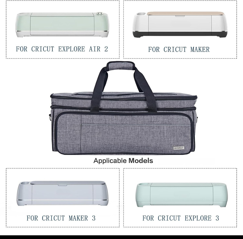 Double Layer Carrying Case with Mat Pocket for Cricut Maker 4, Explore 4, Multi