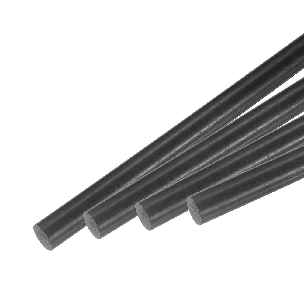 4Pcs ABS Plastic Rods, Diameter 12mm Length 300mm Black Stick Solid Bar